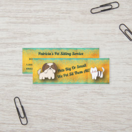 Cartão De Visita Mini Dog Walker Cat Pet Sitter Service Modern