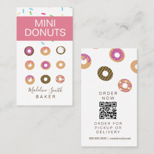Cartão De Visita Mini Donuts Padeiro Padaria Guloseimas Caseiras