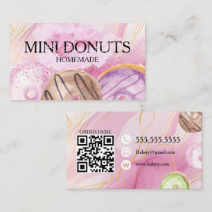 Cartão De Visita Mini Donuts Padeiro Panificação Tratamentos Aquare