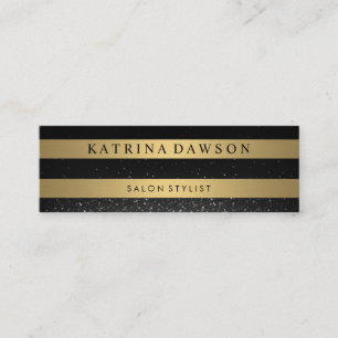 Cartão De Visita Mini Douradas Metálicas Chic - Brilho Confetti