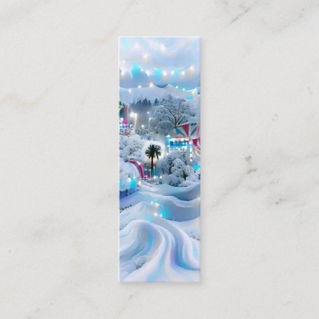Cartão De Visita Mini Dreamy Winter Wonderland Lights Bookmark (Frente)