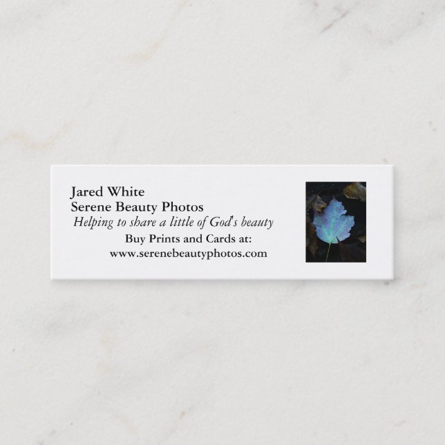 Cartão De Visita Mini DSC07579, branco de Jared, fotos serenos da (Frente)