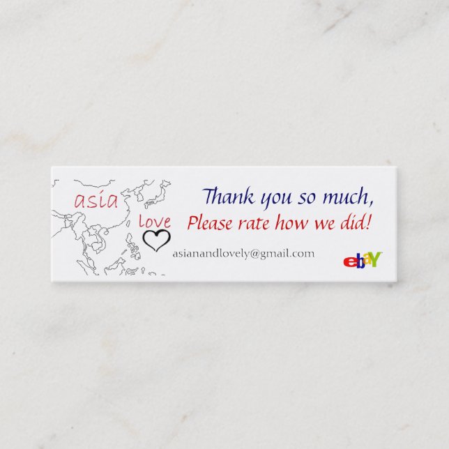 Cartão De Visita Mini ebay & etsy (Frente)