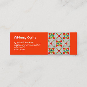 Cartão De Visita Mini Edredão do coração de nove remendos