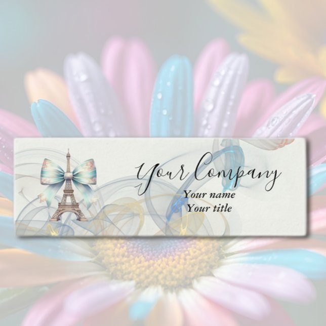 Cartão De Visita Mini Eiffel Tower & Bow Mini Business Card (Criador carregado)