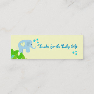 Cartão De Visita Mini Elefante Azul Obrigado