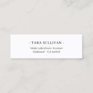 Cartão De Visita Mini Elegância exótica. Tipográfico mínimo 07.