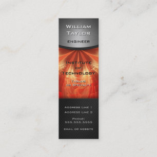 Cartão De Visita Mini Elegância metálica vermelha com vertical do cód