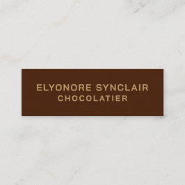 Cartão De Visita Mini Elegant Brown Chocolatier Social Icon QR Code 