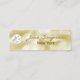 Cartão De Visita Mini Elegant Pearlescent Gold Texture