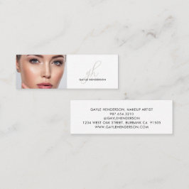 Cartão De Visita Mini Elegante Artista de Maquiagem Fotográfica com Letr