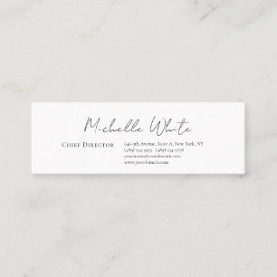 Cartão De Visita Mini Elegante Branco Profissional Moderno Simples