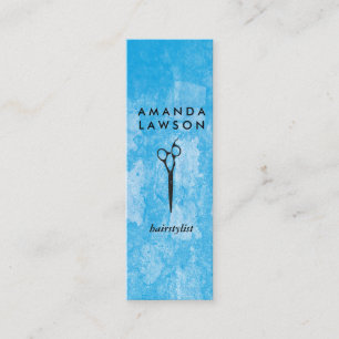 Cartão De Visita Mini Elegante Chic Shears Comb Textura Grungente