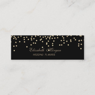 Cartão De Visita Mini Elegante Chique Sofisticado Falsos Diamantes Doura