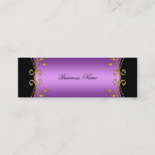 Cartão De Visita Mini Elegante Elite Classe Purple Preto Dourado