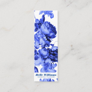 Cartão De Visita Mini Elegante ilustração de arte floral branca-vintage