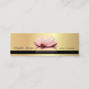 Cartão De Visita Mini Elegante Moderno Profissional Dourado, Listra Lótu