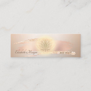 Cartão De Visita Mini Elegante Moderno, Rosa Chic Dourado Pincelada Lotu