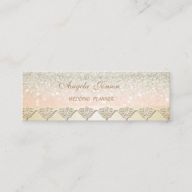 Cartão De Visita Mini Elegante Na moda Chic Proffesional (Frente)