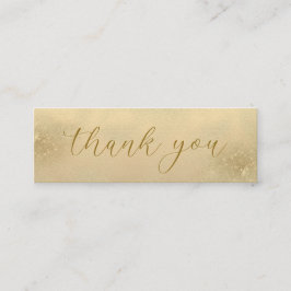 Cartão De Visita Mini Elegante Ouro de Shimmery Moderno de Luxo Obrigado