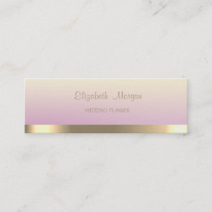 Cartão De Visita Mini Elegante Simples Listra Dourada Falsa, Ombre