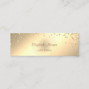 Cartão De Visita Mini Elegante Sofisticado  Ouro Diamantes Lótus