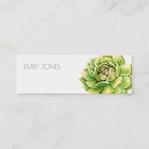 CARTÃO DE VISITA MINI ENDEREÇO SUCCULENTO DA VIBRANT GREEN WATERCOLOR