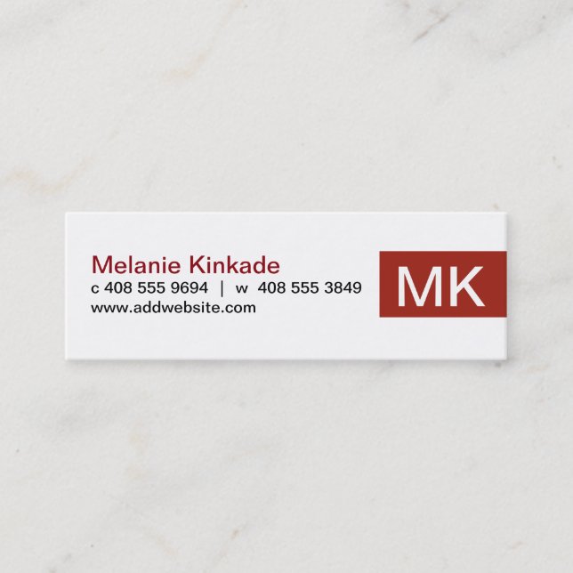 Cartão De Visita Mini Ênfase (Vermelho) (Frente)