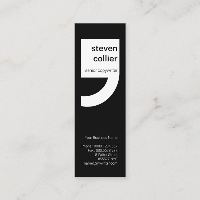 Cartão De Visita Mini Escrevendo inovador de cotação branca (Frente)