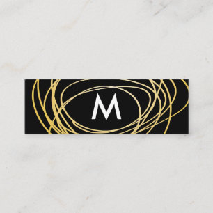 Cartão De Visita Mini Escrivores Dourados Contemporâneos com Monograma