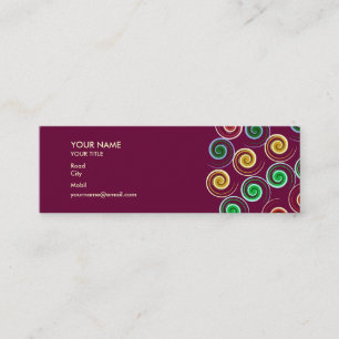 Cartão De Visita Mini Espirais Coloridas   Elegante