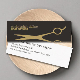 Cartão De Visita Mini Estilista de Cabelos de Cinzas Escuras de Tesoura 
