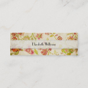 Cartão De Visita Mini Estilo brilhante do vintage das flores