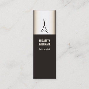 Cartão De Visita Mini Estilo de Cabelo de Tesoura Escuro Moderno