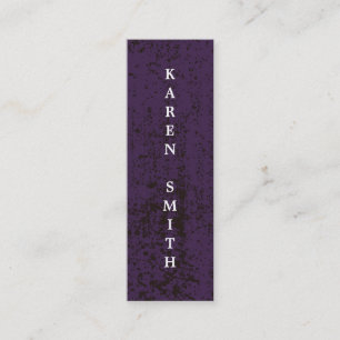 Cartão De Visita Mini Estilo roxo moderno do Grunge do texto vertical