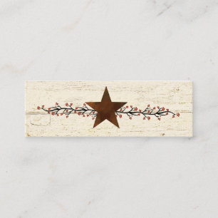 Cartão De Visita Mini Estrela enferrujada e bagas