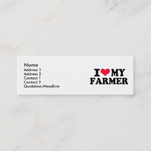 Cartão De Visita Mini Eu amo meu fazendeiro