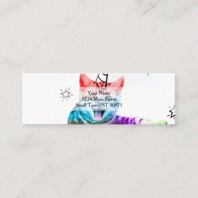 Cartão De Visita Mini Eu sou tão meowgical! (Frente)