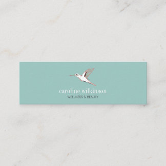 Cartão De Visita Mini Exotic bird illustration elegant minimal mint card