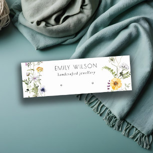 Cartão De Visita Mini Expositor de Terra Amarelo de Flor Selvagem Estáv