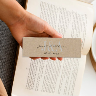 Cartão De Visita Mini favorito de casamento do monograma elegante