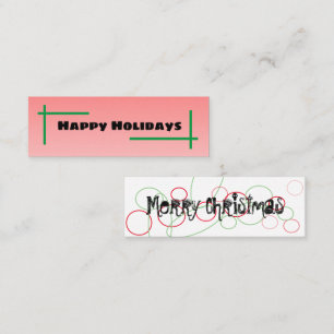 Cartão De Visita Mini Feliz Natal/Feliz Natal