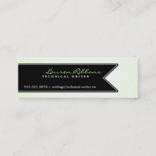 Cartão De Visita Mini Fita preta e olhar Textured