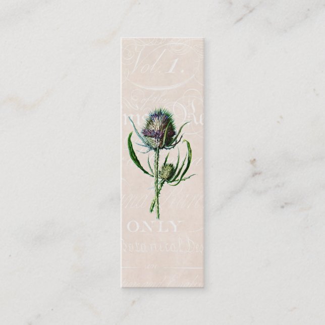 Cartão De Visita Mini Flor selvagem velha do cardo do Scottish do (Frente)