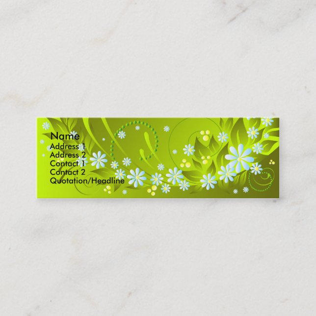 Cartão De Visita Mini flores de primavera (Frente)
