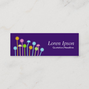 Cartão De Visita Mini Flores felizes (roxo escuro)