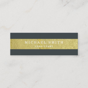 Cartão De Visita Mini Folha de Ouro Minúscula Moderna Elegante, Stripada