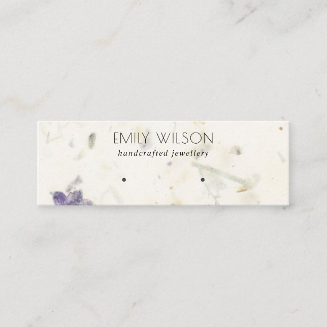 Cartão De Visita Mini Folha de papel de mão flexível púrpura (Frente)