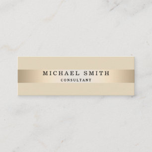 Cartão De Visita Mini Folha Dourado do falso elegante moderno listrada