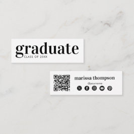 Cartão De Visita Mini Formatura Graduado Código QR Mídia Social